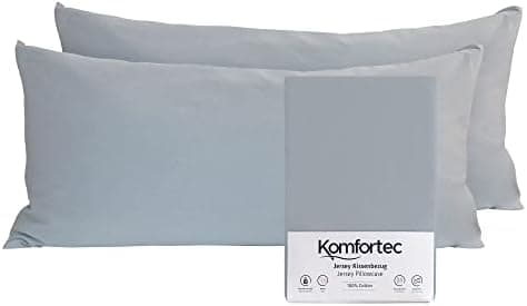 Komfortec Kissenbezüge 2er Set – 100% Baumwolle Premium Jersey (150 g/m²), superweich – OEKO‑TEX STANDARD 100