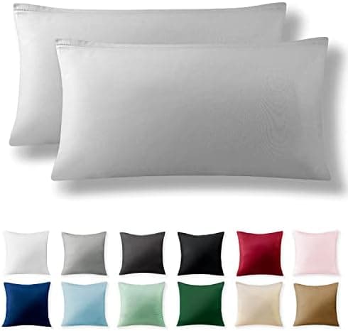 2er-Set Kissenbezüge 40 x 80 cm – Renforcé, 100% Baumwolle, superweich mit Reißverschluss, Babyrosa
