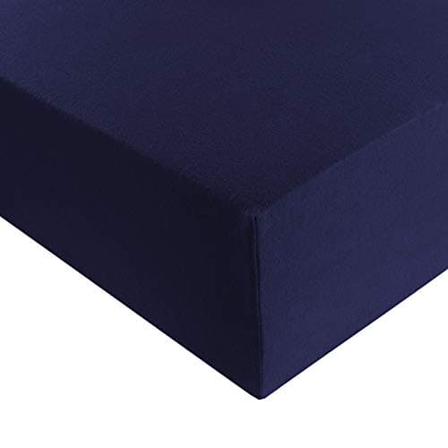 Heim24h Spannbettlaken 120x200 cm (bis 30 cm) – 100% Baumwolle Jersey, Schwarz