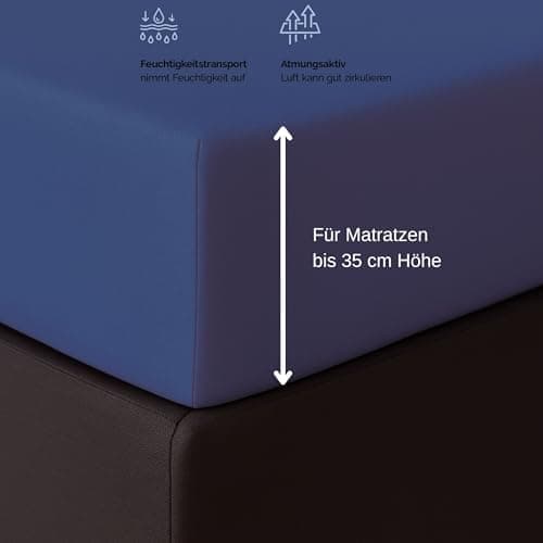Spannbettlaken 120x200 cm – Jersey 100% Baumwolle – für Matratzen bis 25 cm Höhe