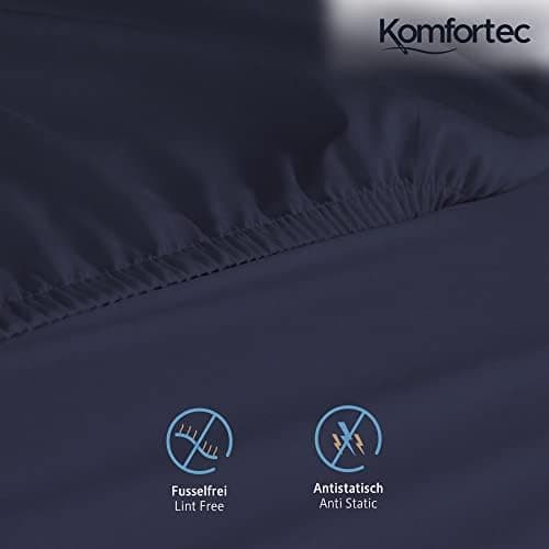 Komfortec Spannbettlaken 90x200 cm Jersey-Baumwolle – OEKO-TEX® Standard 100, Rundumgummizug für perfekte Passform, Weiß