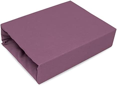Best for Kids Spannbettlaken – 100% Baumwolle Jersey, 22 Farben & 9 Größen (80×200, Pflaume)