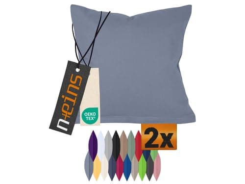 Doppelpack Baumwoll-Kissenbezüge 40 x 15 cm – Navyblau, schlichtes modernes Design