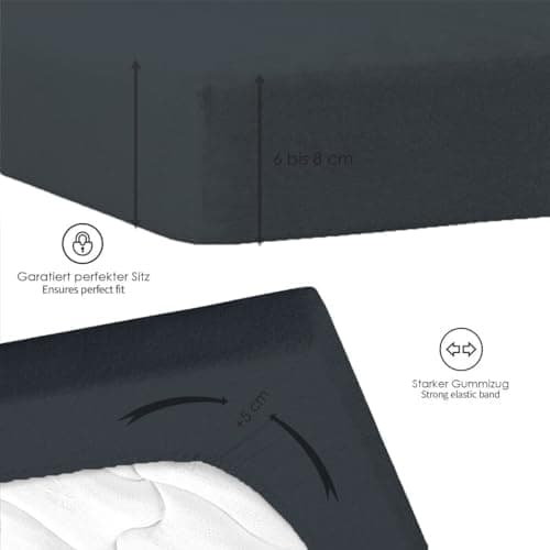 120x200 cm Jersey-Spannbettlaken – 100% Baumwolle, Weiß
