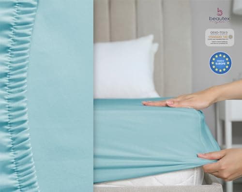 BEAUTEX Spannbetttuch aus Baumwolle – Premium Jersey 160 g/m², OEKO‑TEX STANDARD 100