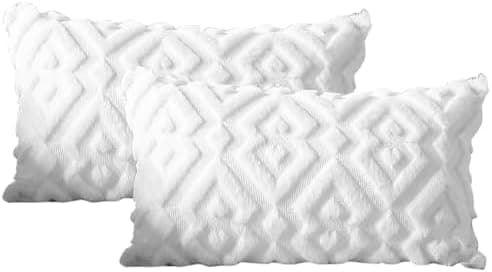 Artscope 2er-Set Kissenbezüge (40x40 cm) – weicher Kurzplüsch Wollsamt, Schneeflocke Creme Beige
