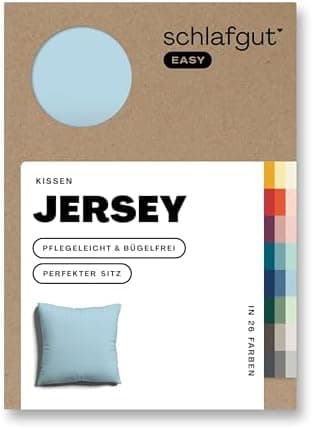 Schlafgut Easy Jersey Kissenbezug 40 x 40 cm – 100% Baumwolle, superweich & atmungsaktiv, Green Mid