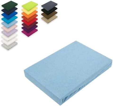 EXKLUSIV HEIMTEXTIL Jersey-Spannbettlaken 90–100 x 200 cm, bis 25 cm Matratzenhöhe – 100% Baumwolle, Öko‑Tex zertifizier