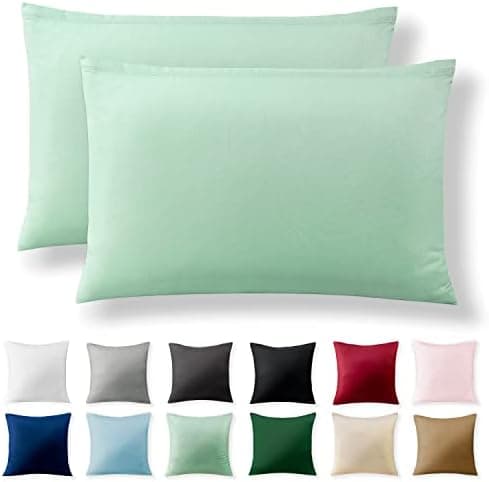 2er-Set Kissenbezüge 40 x 80 cm – Renforcé, 100% Baumwolle, superweich mit Reißverschluss, Babyrosa
