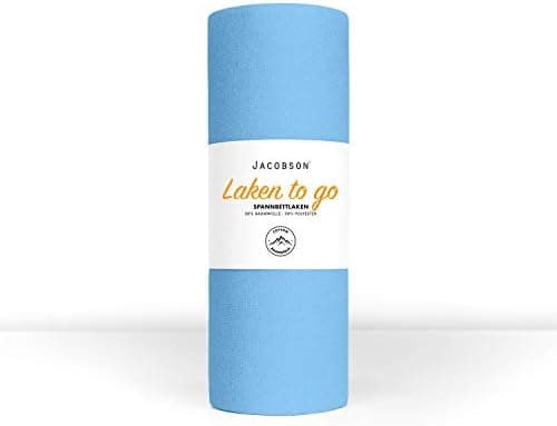 Jacobson Jersey-Spannbettlaken – 50% Baumwolle/50% Polyester, elastisch & hautsympathisch – 180–200 x 200 cm, 1er Set, N