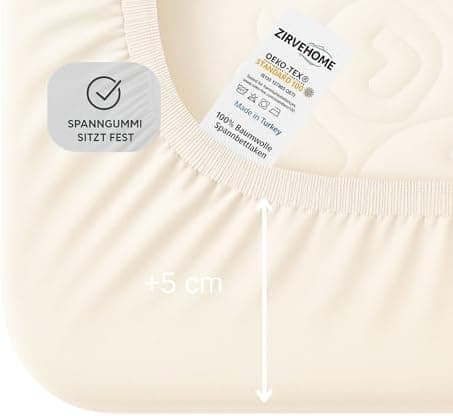 Spannbettlaken 120x200 cm – Jersey 100% Baumwolle – für Matratzen bis 25 cm Höhe
