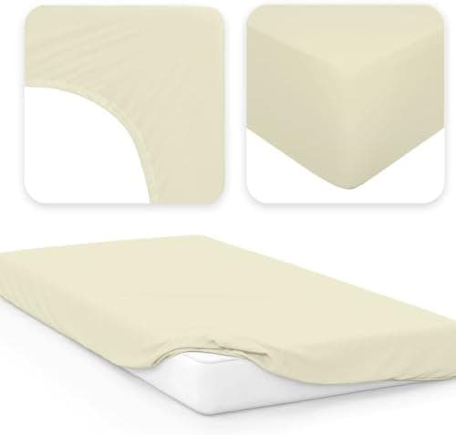 Jacobson Jersey-Spannbettlaken aus Baumwolle – OEKO-TEX STANDARD 100, 180x200–200x200 cm, Weiß
