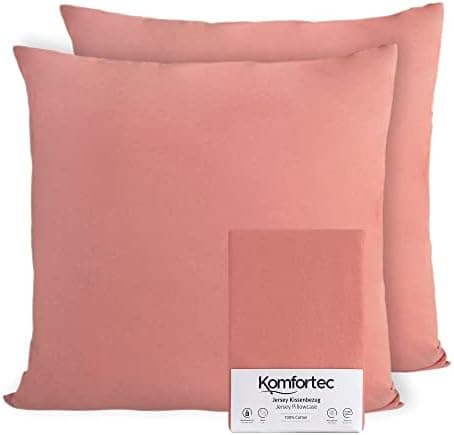 Komfortec Kissenbezüge 2er Set – 100% Baumwolle Premium Jersey (150 g/m²), superweich – OEKO‑TEX STANDARD 100