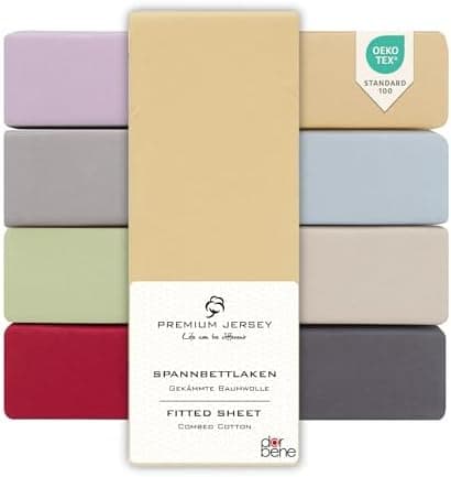 Spannbettlaken 90x200 – Jersey 100% gekämmte Baumwolle, passend für Matratzen bis 30 cm