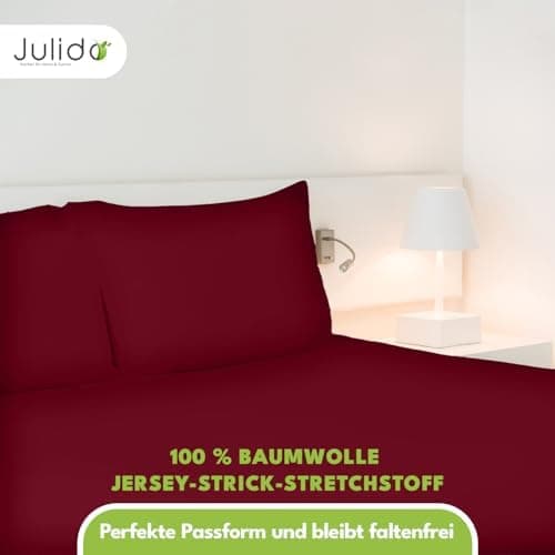 Julido Jersey-Spannbettlaken 140x200 cm – Baumwolle, OEKO-TEX® Standard 100, hautfreundlich & allergikergeeignet, Grün