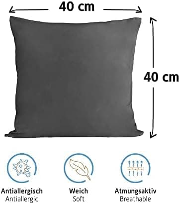 Komfortec Kissenbezüge 2er Set – 100% Baumwolle Premium Jersey (150 g/m²), superweich – OEKO‑TEX STANDARD 100