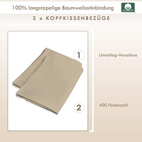 Pizuna Kissenbezüge 2er-Pack 40 x 80 cm Dunkelblau – 100% Langstapel-Baumwolle, 400 Fadenzahl