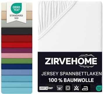 Spannbettlaken 120x200 cm – Jersey 100% Baumwolle – für Matratzen bis 25 cm Höhe