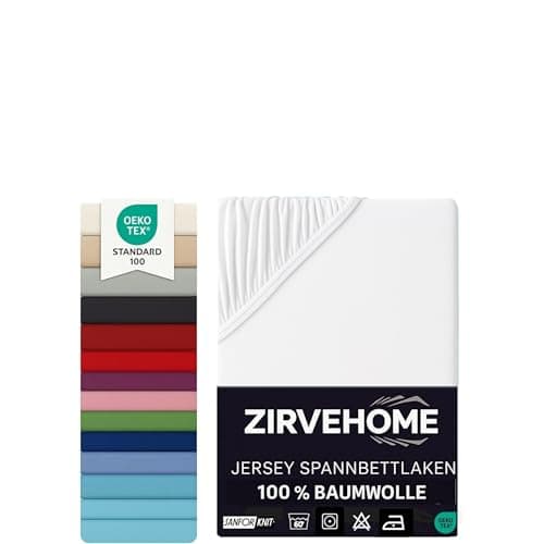 Spannbettlaken 120x200 cm – Jersey 100% Baumwolle – für Matratzen bis 25 cm Höhe