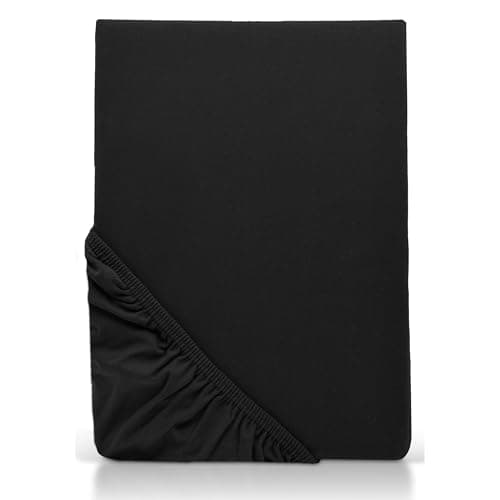 MOON-Luxury Spannbettlaken/Spannbetttuch Jersey-Stretch 230 g/m² OEKO-TEX – anthrazit, 90×200–100×220