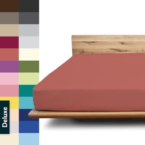 Spannbettlaken Deluxe Hotelqualität – 100% Baumwoll-Jersey, 240 g/m² – 180–200 x 200–220 cm