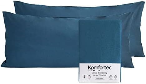 Komfortec Kissenbezüge 2er Set – 100% Baumwolle Premium Jersey (150 g/m²), superweich – OEKO‑TEX STANDARD 100