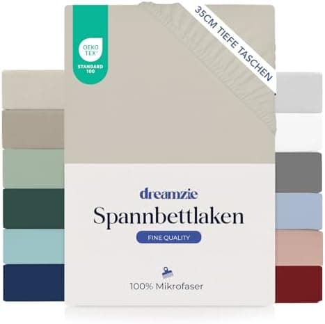 Dreamzie Spannbettlaken – 100% Mikrofaser, 35 cm Tiefe Tasche