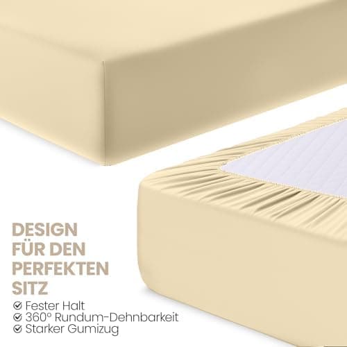 Utopia Bedding 2er-Set Spannbettlaken 140 x 200 cm – OEKO-TEX MADE IN GREEN zertifiziert – 35 cm Tiefe Tasche