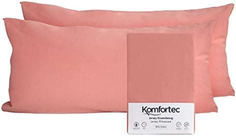 Komfortec Kissenbezüge 2er Set – 100% Baumwolle Premium Jersey (150 g/m²), superweich – OEKO‑TEX STANDARD 100