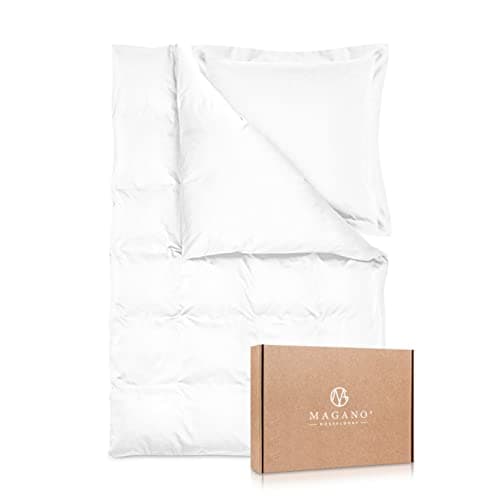 Magano® Bettwäsche 135x200 Taupe – Bambus & Baumwolle Satin 400 TC Premium, Deckenbezug 135x200 cm + Kissenbezug 40x80 c