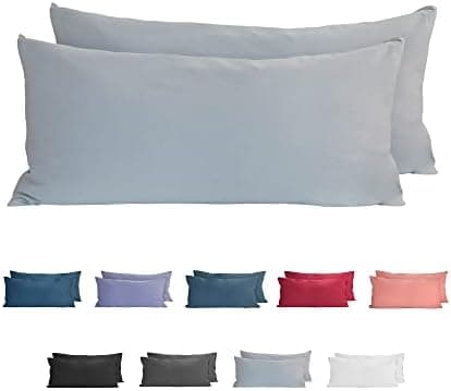 Komfortec Kissenbezüge 2er Set – 100% Baumwolle Premium Jersey (150 g/m²), superweich – OEKO‑TEX STANDARD 100
