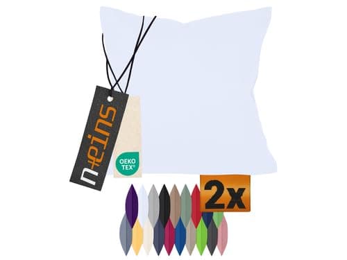 Doppelpack Baumwoll-Kissenbezüge 40 x 15 cm – Navyblau, schlichtes modernes Design