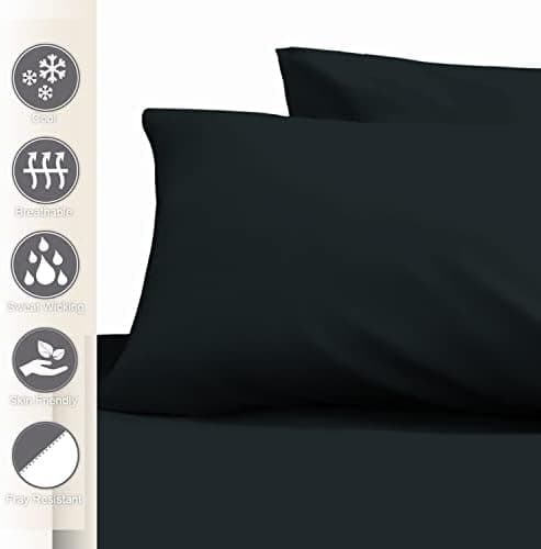 Pizuna Kissenbezüge 2er-Pack 40 x 80 cm Dunkelblau – 100% Langstapel-Baumwolle, 400 Fadenzahl