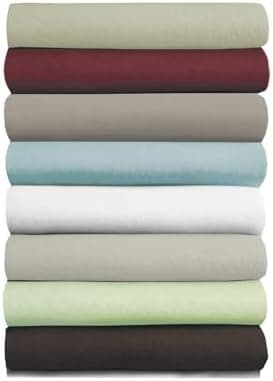 Spannbettuch Jersey mit Elasthan – 97% Baumwolle / 3% Elasthan, elastisches Spannbettlaken Weiß (90–100 × 200–220 cm)