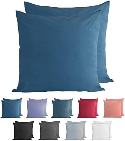 Komfortec Kissenbezüge 2er Set – 100% Baumwolle Premium Jersey (150 g/m²), superweich – OEKO‑TEX STANDARD 100