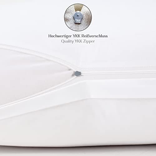 2er-Set Kissenbezüge 40 x 80 cm – Renforcé, 100% Baumwolle, superweich mit Reißverschluss, Babyrosa