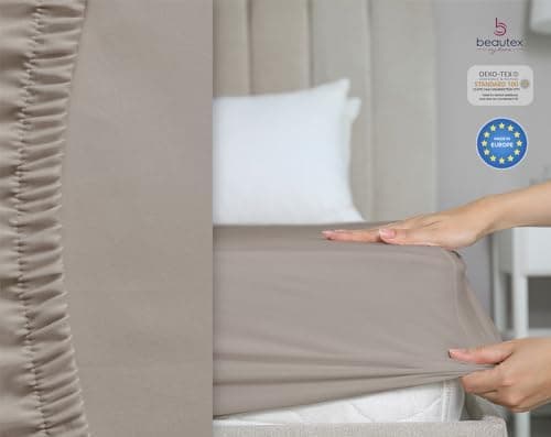 BEAUTEX Spannbetttuch aus Baumwolle – Premium Jersey 160 g/m², OEKO‑TEX STANDARD 100