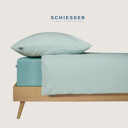 Schiesser Spannbettlaken Jessi – 100% gekämmte Baumwolle aus nachhaltiger Produktion | 180–190×200 cm, Matratzenhöhe bis