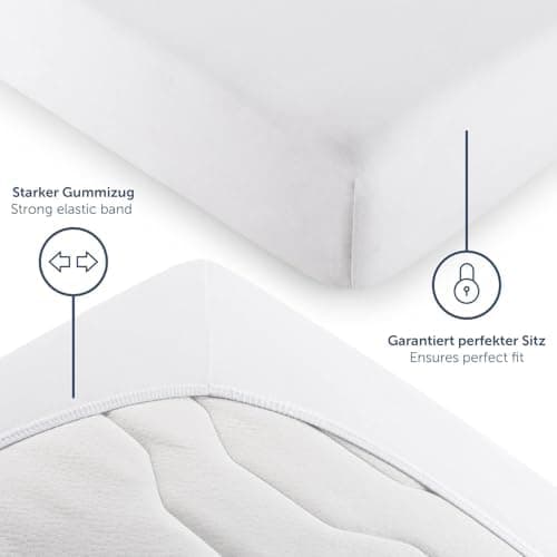 Blumtal® Spannbettlaken Jersey 100% Baumwolle – 90 x 200 cm