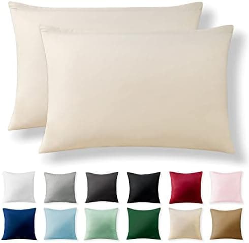 2er-Set Kissenbezüge 40 x 80 cm – Renforcé, 100% Baumwolle, superweich mit Reißverschluss, Babyrosa