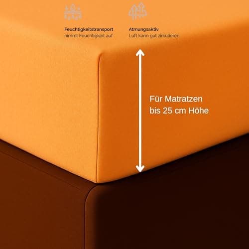 Spannbettlaken 120x200 cm – Jersey 100% Baumwolle – für Matratzen bis 25 cm Höhe