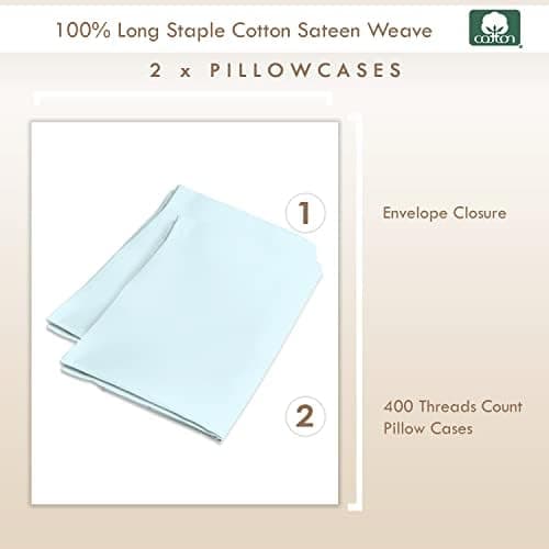 Pizuna Kissenbezüge 2er-Pack 40 x 80 cm Dunkelblau – 100% Langstapel-Baumwolle, 400 Fadenzahl