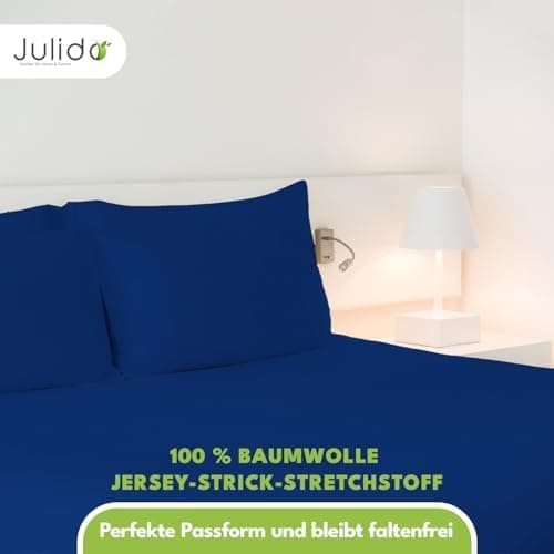 Julido Jersey-Spannbettlaken 140x200 cm – Baumwolle, OEKO-TEX® Standard 100, hautfreundlich & allergikergeeignet, Grün