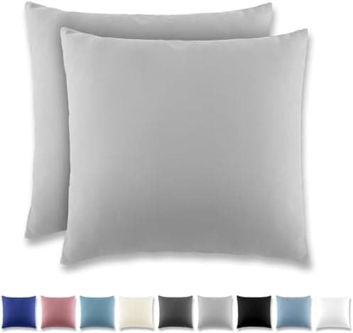 REDKEY Kissenbezug 40x80 cm 2er Set – gebürstetes Mikrofaser, Reißverschluss, waschbar bis 40°C – Anthrazit