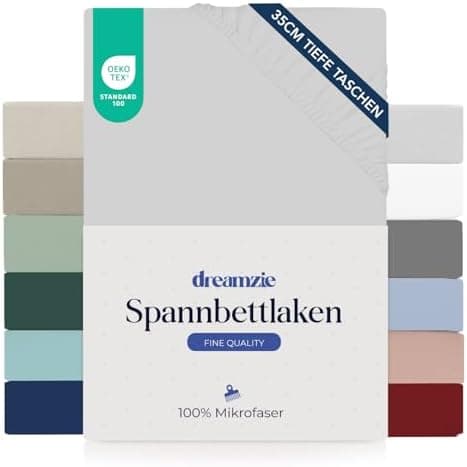 Dreamzie Spannbettlaken – 100% Mikrofaser, 35 cm Tiefe Tasche