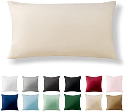 2er-Set Kissenbezüge 40 x 80 cm – Renforcé, 100% Baumwolle, superweich mit Reißverschluss, Babyrosa