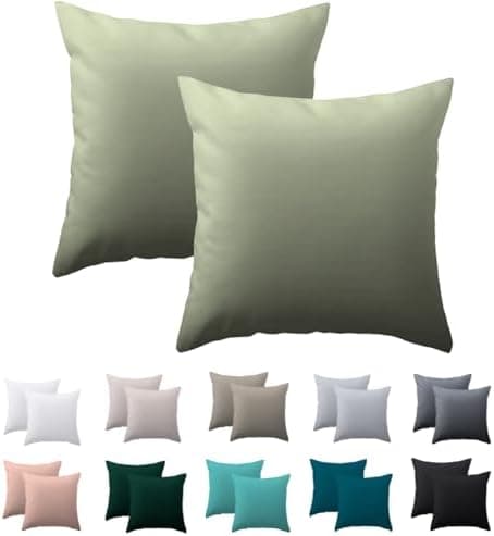 Kissenbezug 40x80 cm 2er Set – 100% Mikrofaser Beige, weich & bügelfrei mit Reißverschluss