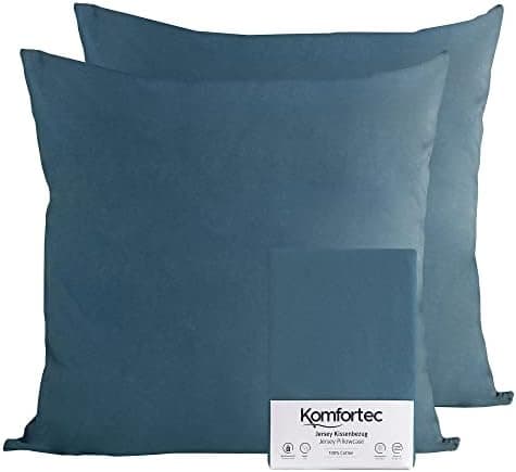 Komfortec Kissenbezüge 2er Set – 100% Baumwolle Premium Jersey (150 g/m²), superweich – OEKO‑TEX STANDARD 100