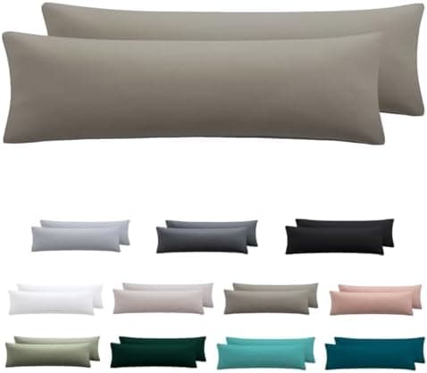 Kissenbezug 40x80 cm 2er Set – 100% Mikrofaser Beige, weich & bügelfrei mit Reißverschluss