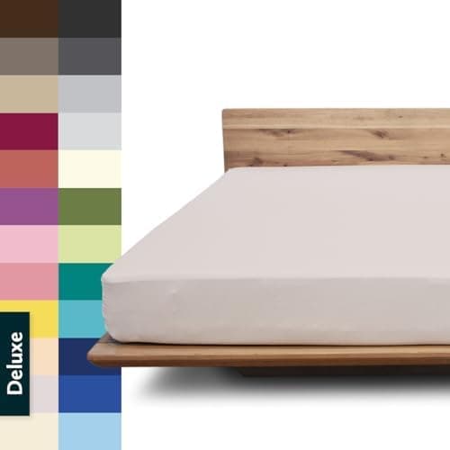Spannbettlaken Deluxe Hotelqualität – 100% Baumwoll-Jersey, 240 g/m² – 180–200 x 200–220 cm